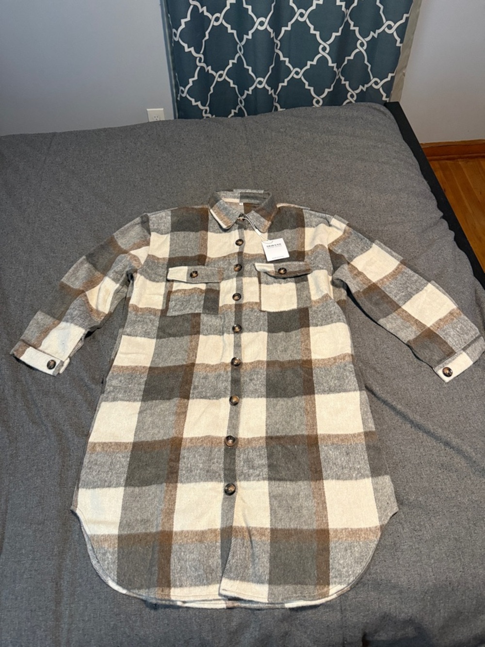 Skikyan plaid she met, NWT, M - Picture 2 of 13
